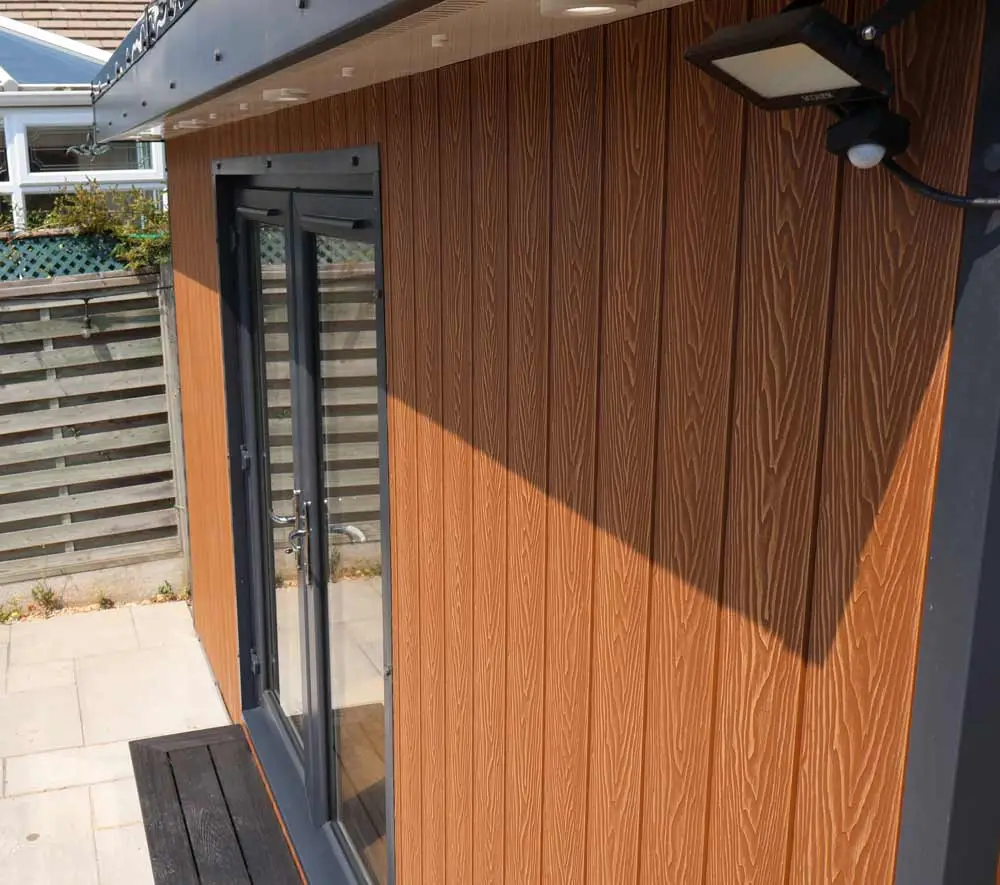 garden room warrington oak composite security light french doors